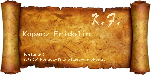 Kopacz Fridolin névjegykártya
